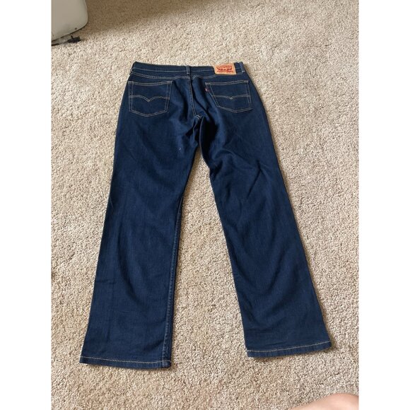 Levi's Men's 514 Size 34 x 30 Dark Wash Straight Leg Bootcut Denim Cotton Jeans - Picture 2 of 4